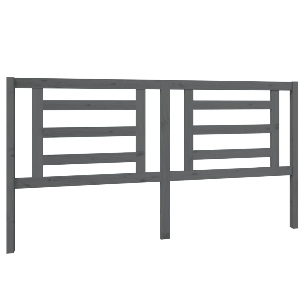 Hoofdbord 186x4x100 cm massief grenenhout grijs is nu te koop bij PeponiXL, paradijselijk wonen!