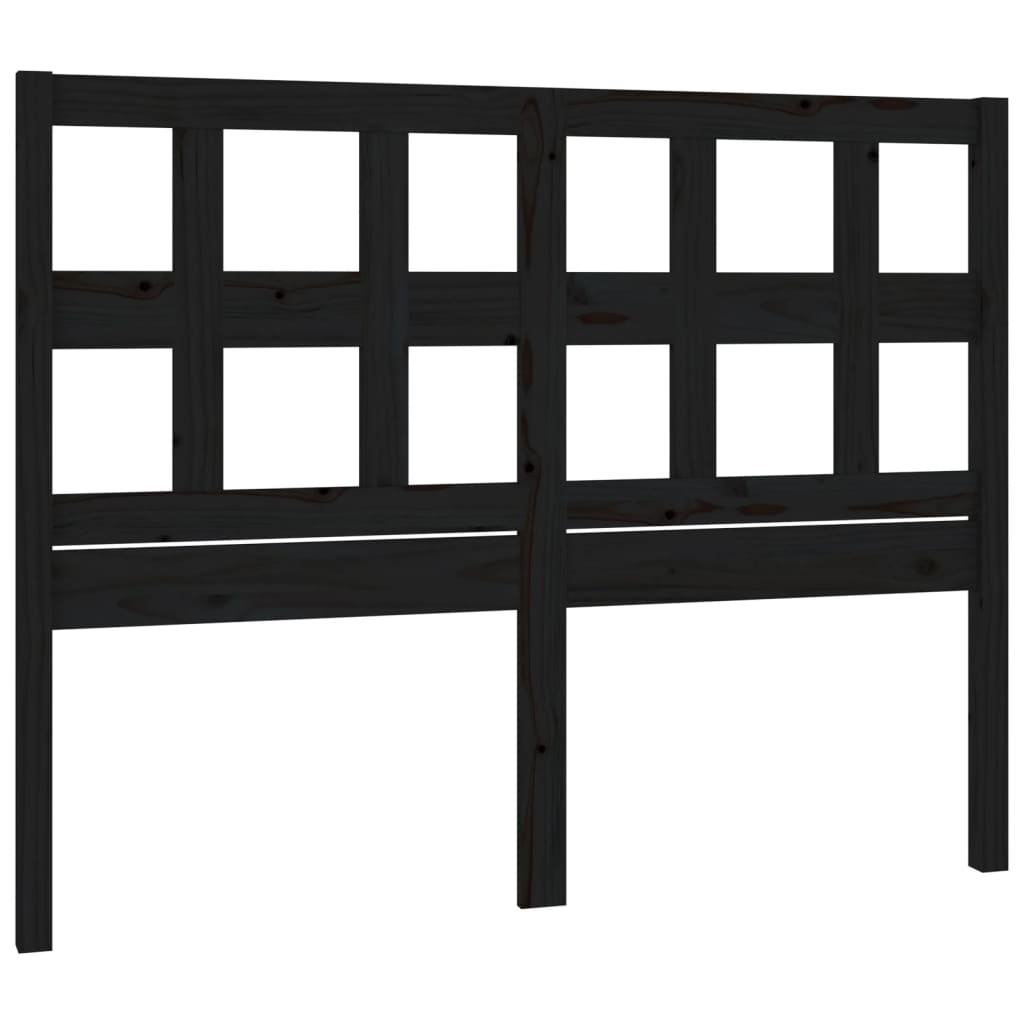 Hoofdbord 125,5x4x100 cm massief grenenhout zwart is nu te koop bij PeponiXL, paradijselijk wonen!