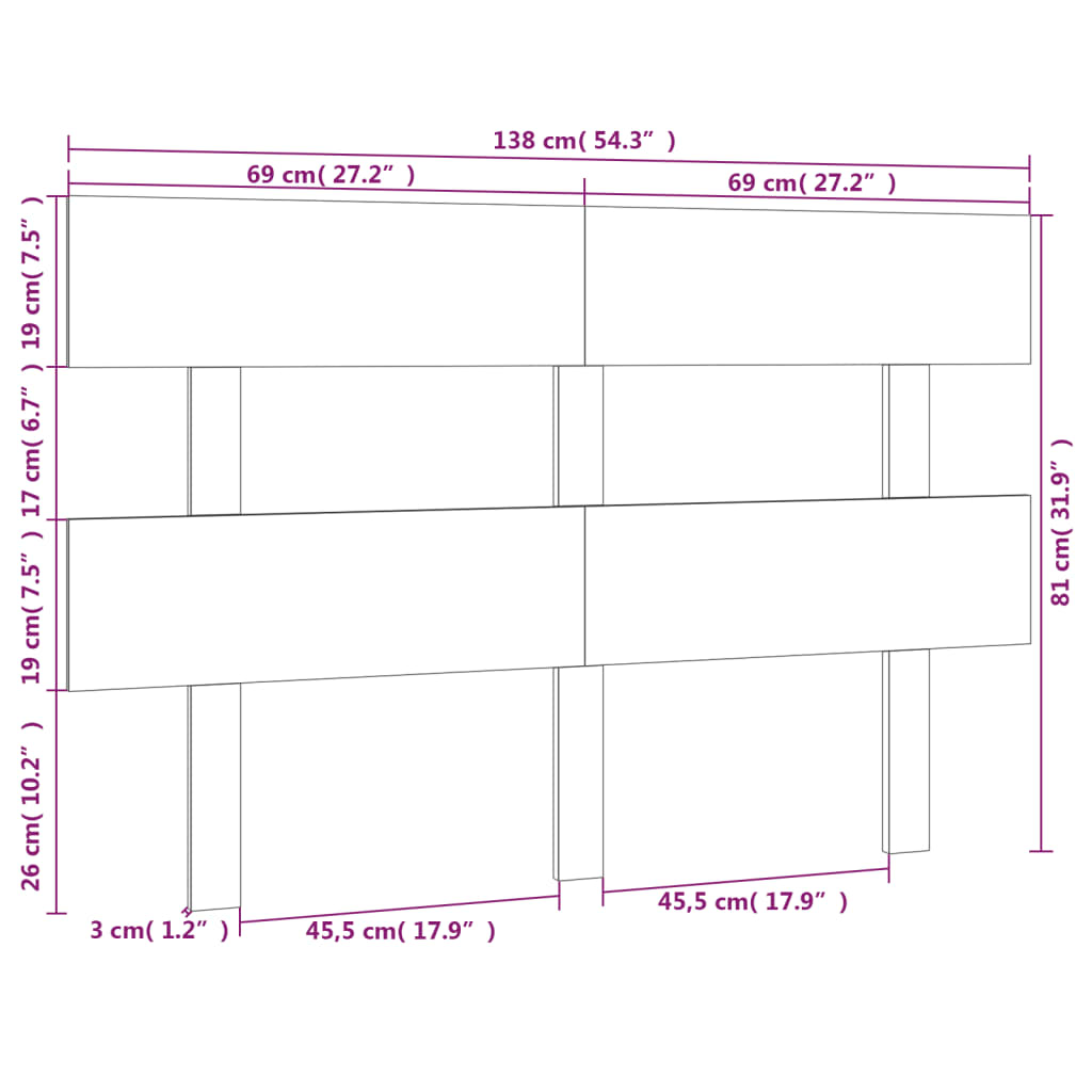Hoofdbord 138x3x81 cm massief grenenhout zwart is nu te koop bij PeponiXL, paradijselijk wonen!