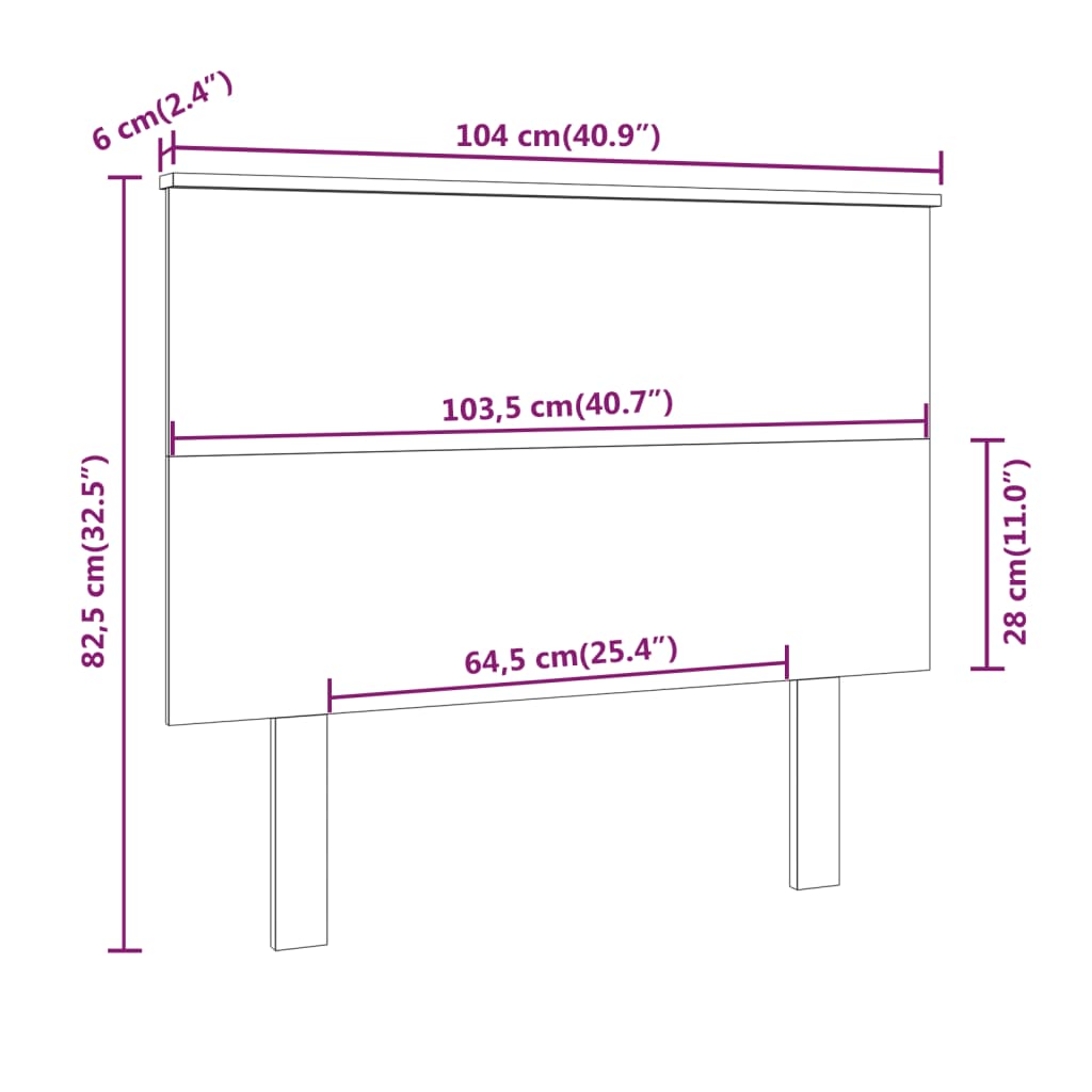 Hoofdbord 104x6x82,5 cm massief grenenhout wit is nu te koop bij PeponiXL, paradijselijk wonen!