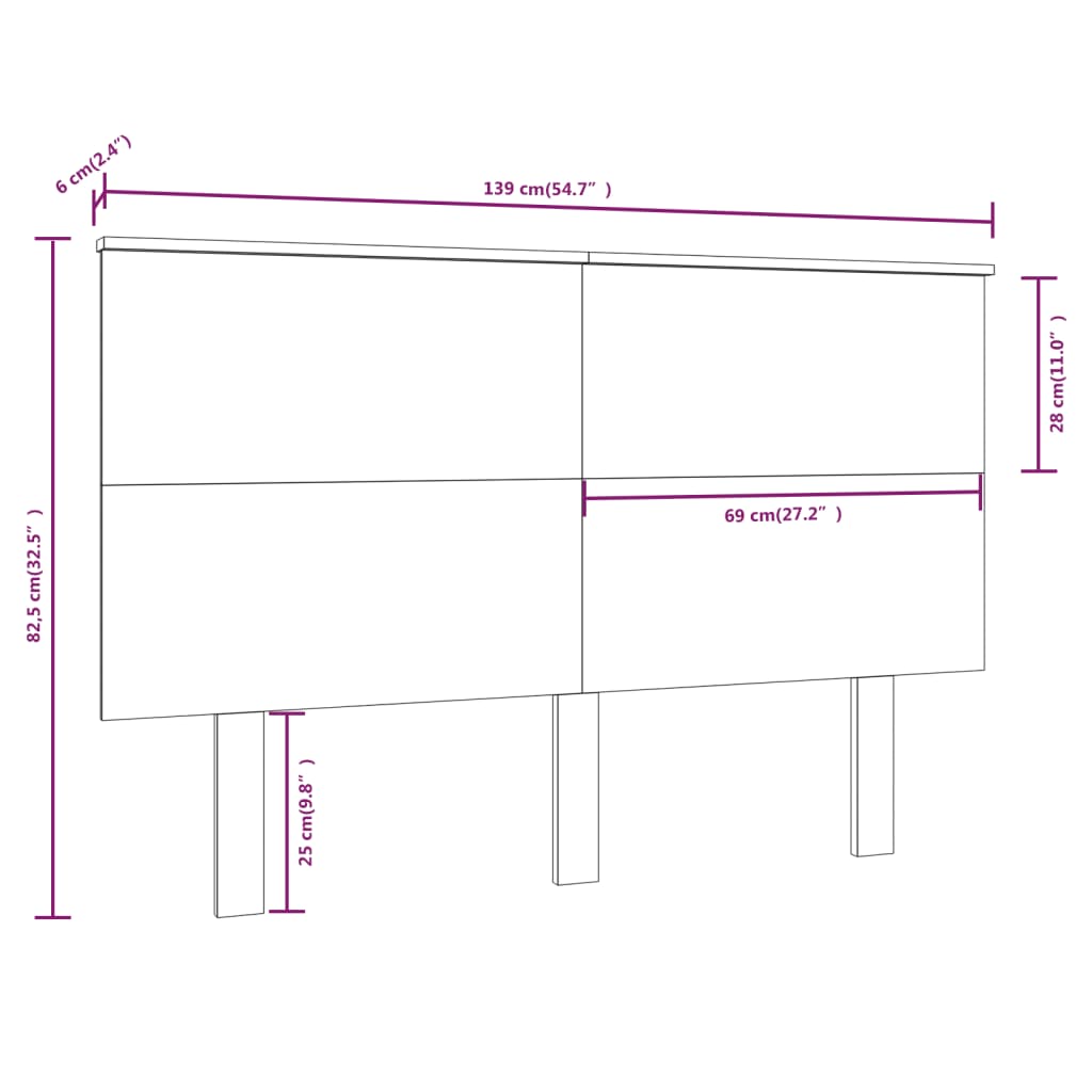 Hoofdbord 139x6x82,5 cm massief grenenhout honingbruin is nu te koop bij PeponiXL, paradijselijk wonen!