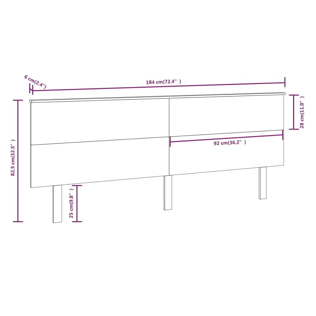 Hoofdbord 184x6x82,5 cm massief grenenhout is nu te koop bij PeponiXL, paradijselijk wonen!