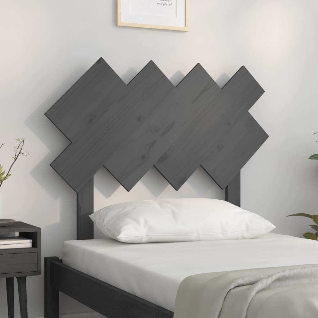 Hoofdbord 92x3x81 cm massief grenenhout grijs is nu te koop bij PeponiXL, paradijselijk wonen!
