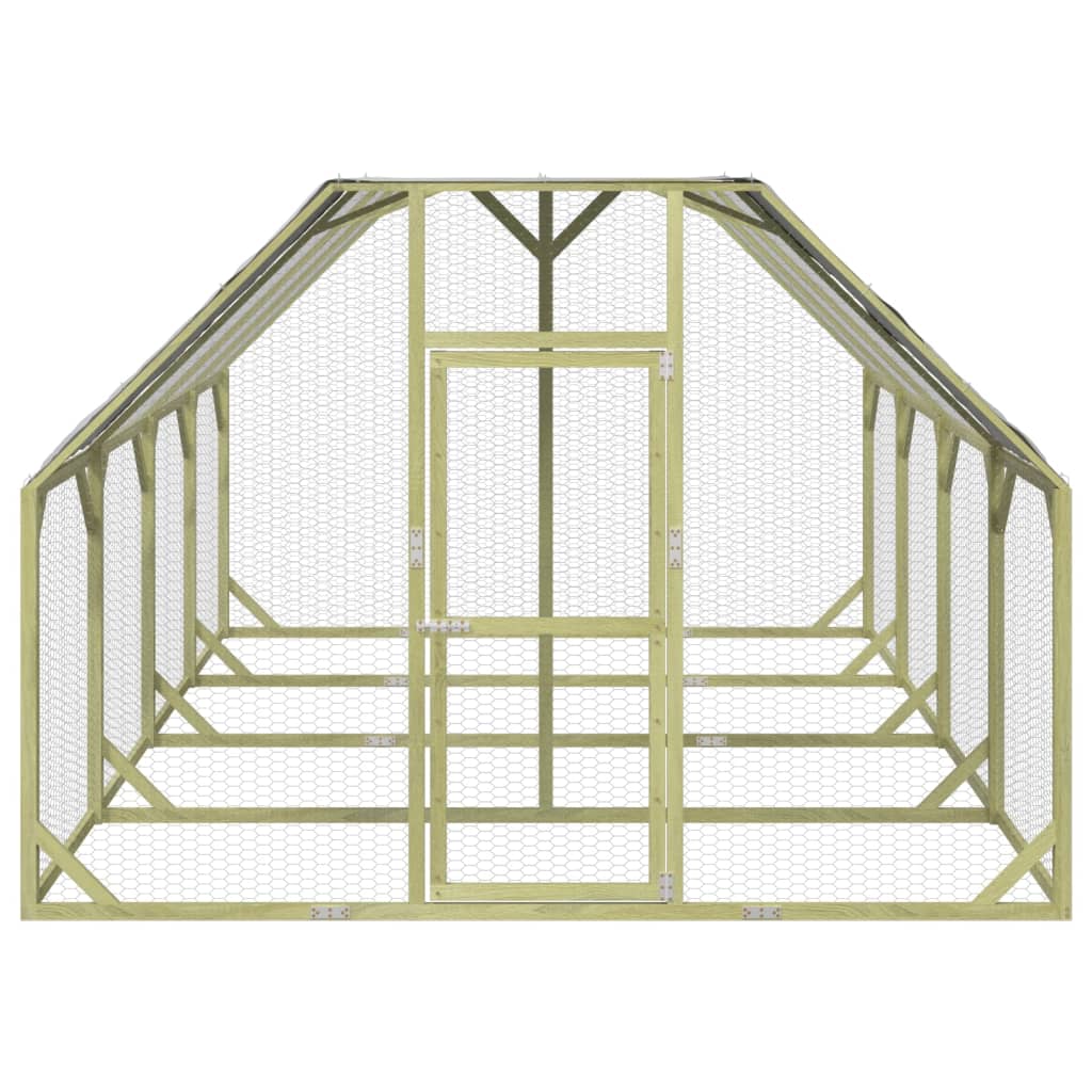 Kippenhok 268x400x190 cm geïmpregneerd massief grenenhout is nu te koop bij PeponiXL, paradijselijk wonen!