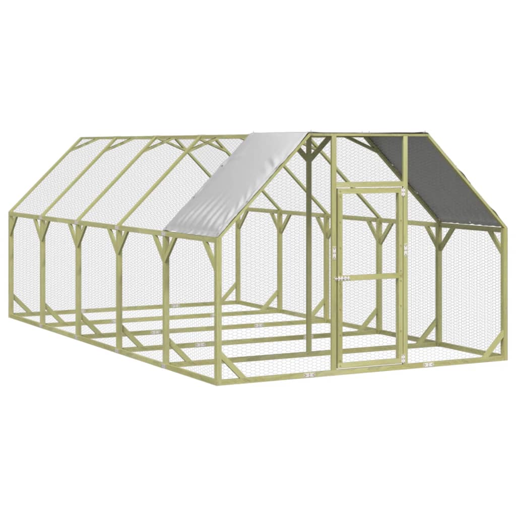 Kippenhok 268x500x190 cm geïmpregneerd massief grenenhout is nu te koop bij PeponiXL, paradijselijk wonen!