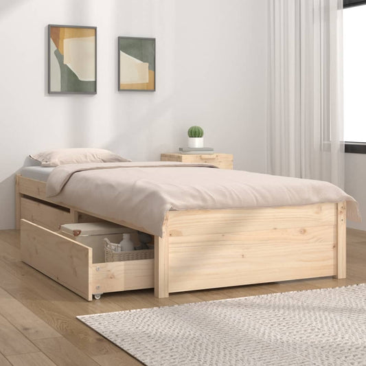Bedframe met lades 75x190 cm is nu te koop bij PeponiXL, paradijselijk wonen!