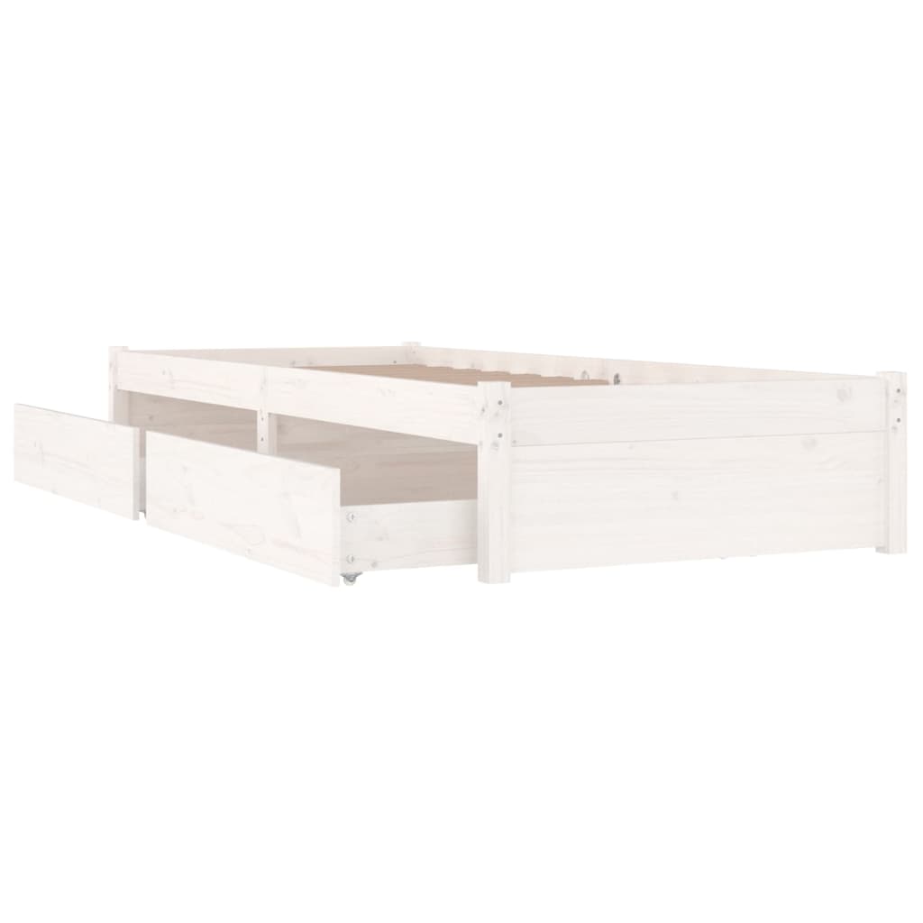 Bedframe met lades wit 75x190 cm is nu te koop bij PeponiXL, paradijselijk wonen!