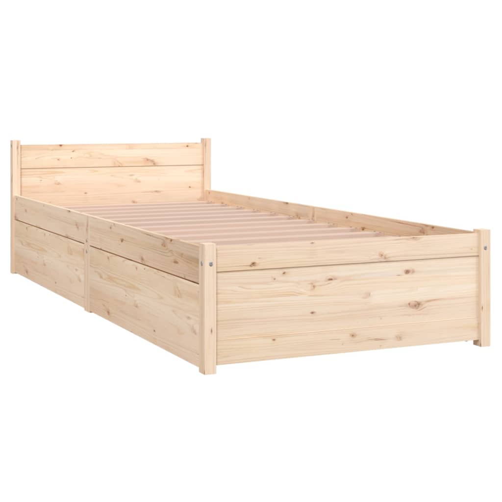 Bedframe met lades 75x190 cm is nu te koop bij PeponiXL, paradijselijk wonen!