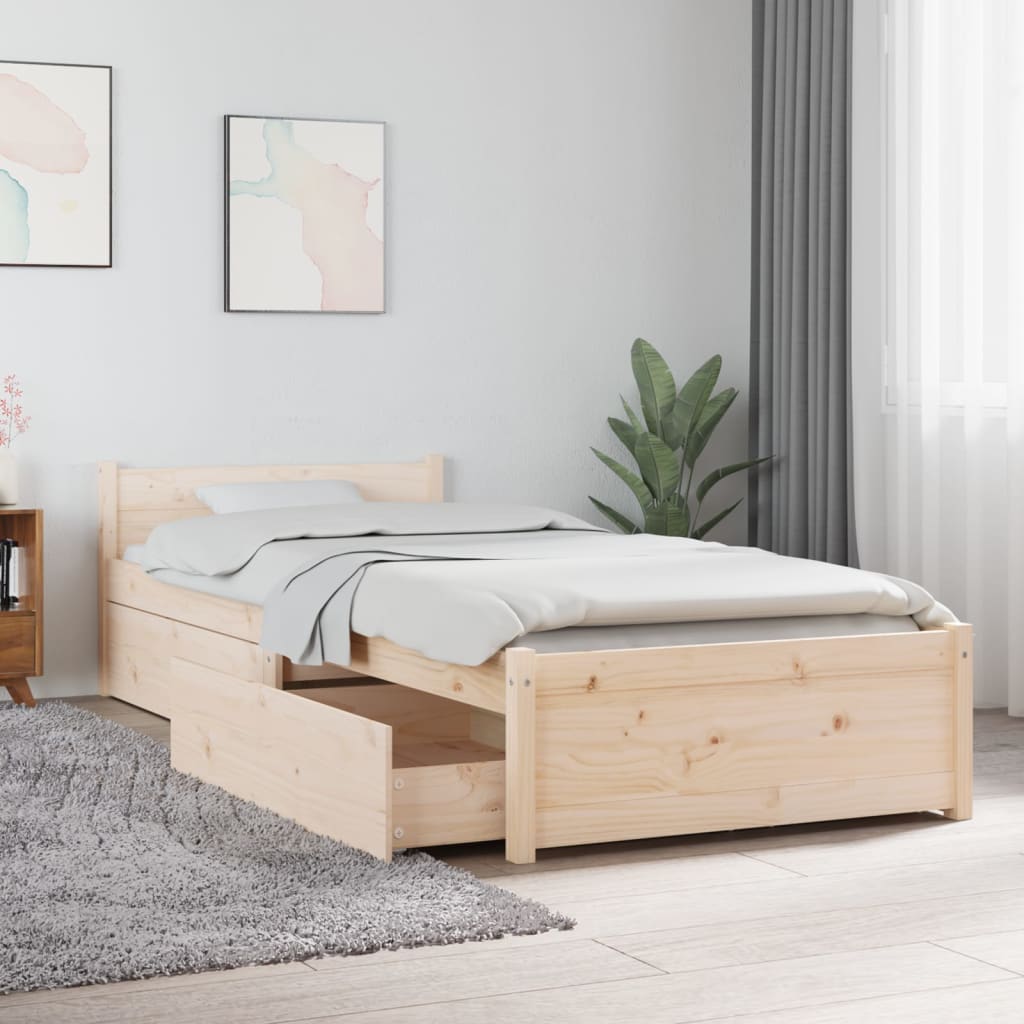 Bedframe met lades 75x190 cm is nu te koop bij PeponiXL, paradijselijk wonen!