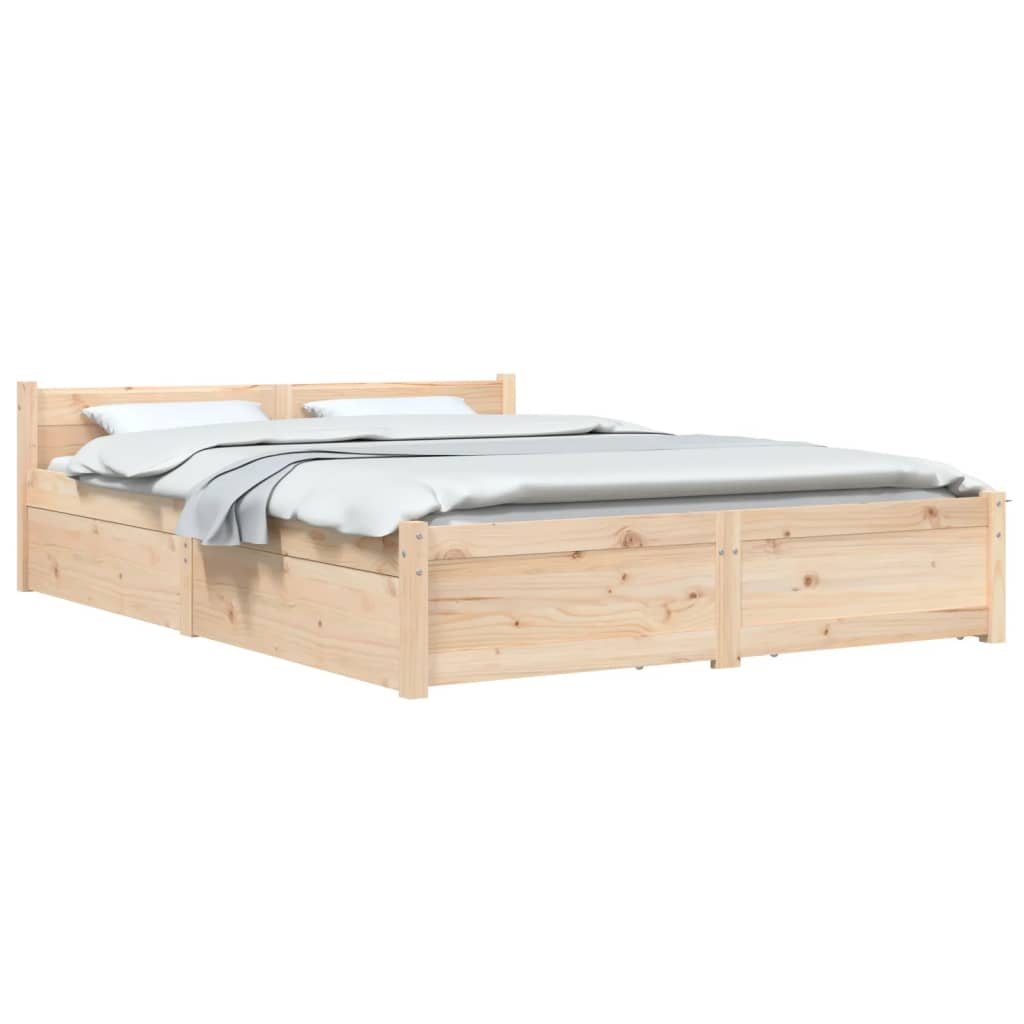 Bedframe met lades wit 135x190 cm is nu te koop bij PeponiXL, paradijselijk wonen!