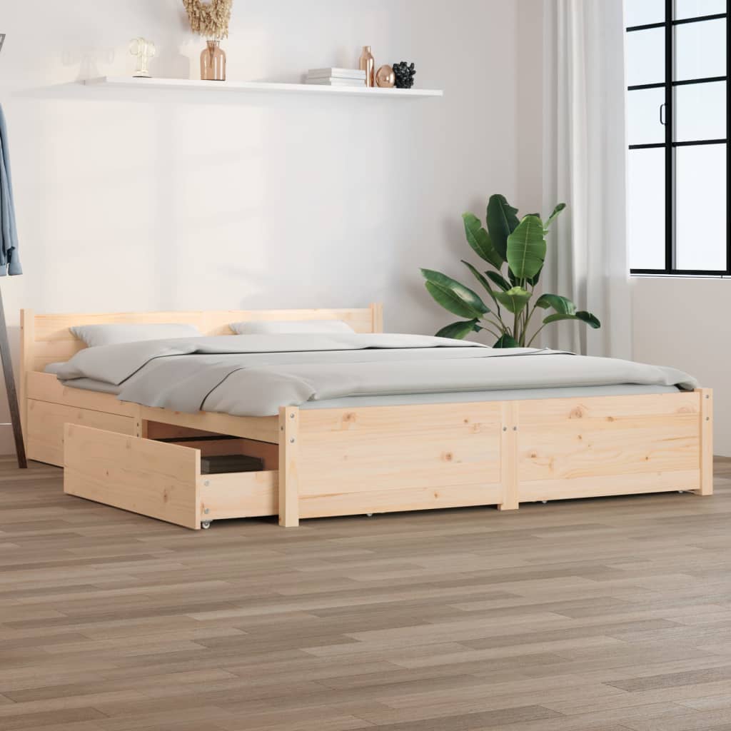 Bedframe met lades 150x200 cm is nu te koop bij PeponiXL, paradijselijk wonen!
