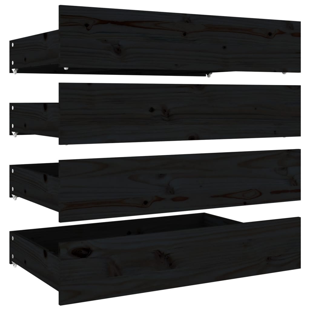 Bedframe met lades zwart 150x200 cm