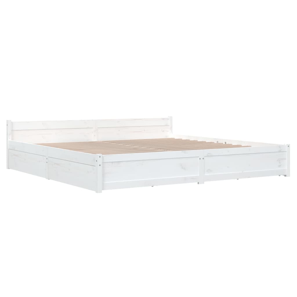 Bedframe met lades wit 180x200 cm Super King Size is nu te koop bij PeponiXL, paradijselijk wonen!