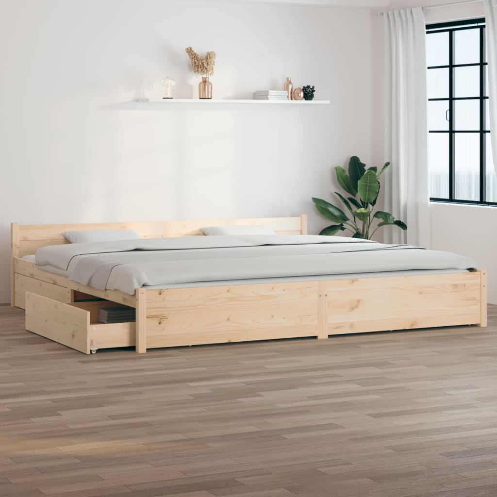 Bedframe met lades 200x200 cm is nu te koop bij PeponiXL, paradijselijk wonen!