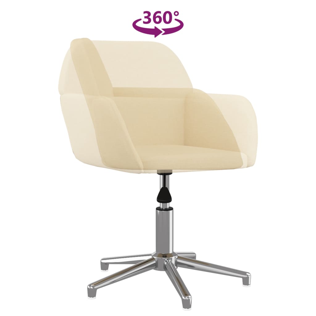 Eetkamerstoelen 2 st draaibaar stof crèmekleurig is nu te koop bij PeponiXL, paradijselijk wonen!