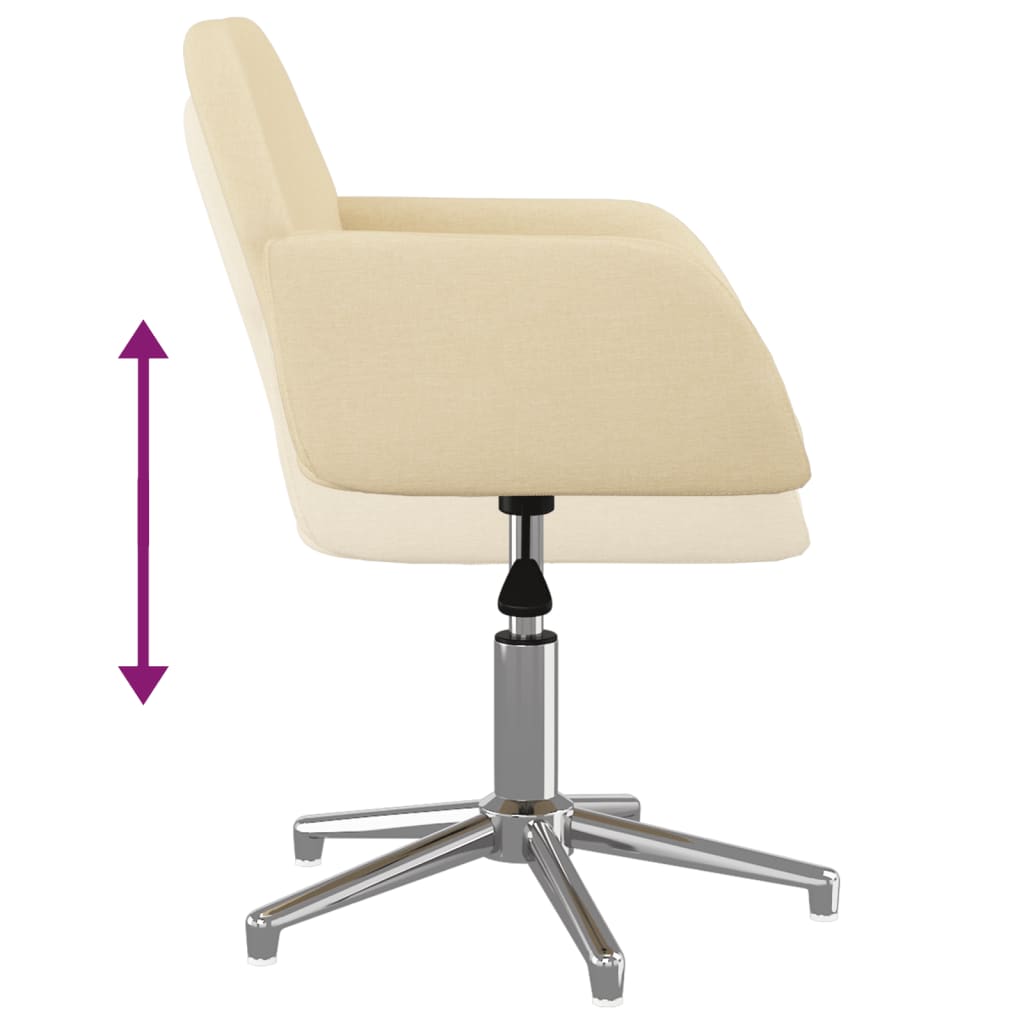 Eetkamerstoelen 2 st draaibaar stof crèmekleurig is nu te koop bij PeponiXL, paradijselijk wonen!