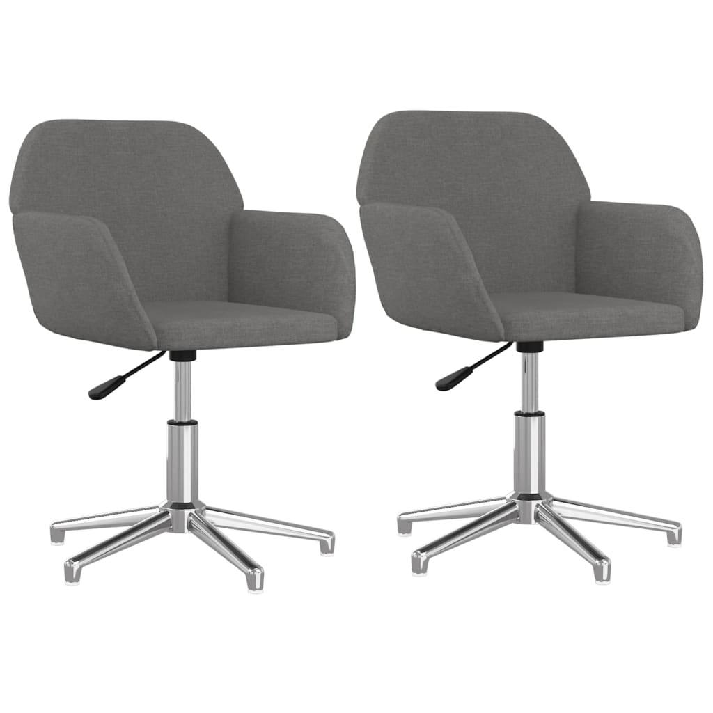 Eetkamerstoelen draaibaar 2 st stof lichtgrijs is nu te koop bij PeponiXL, paradijselijk wonen!