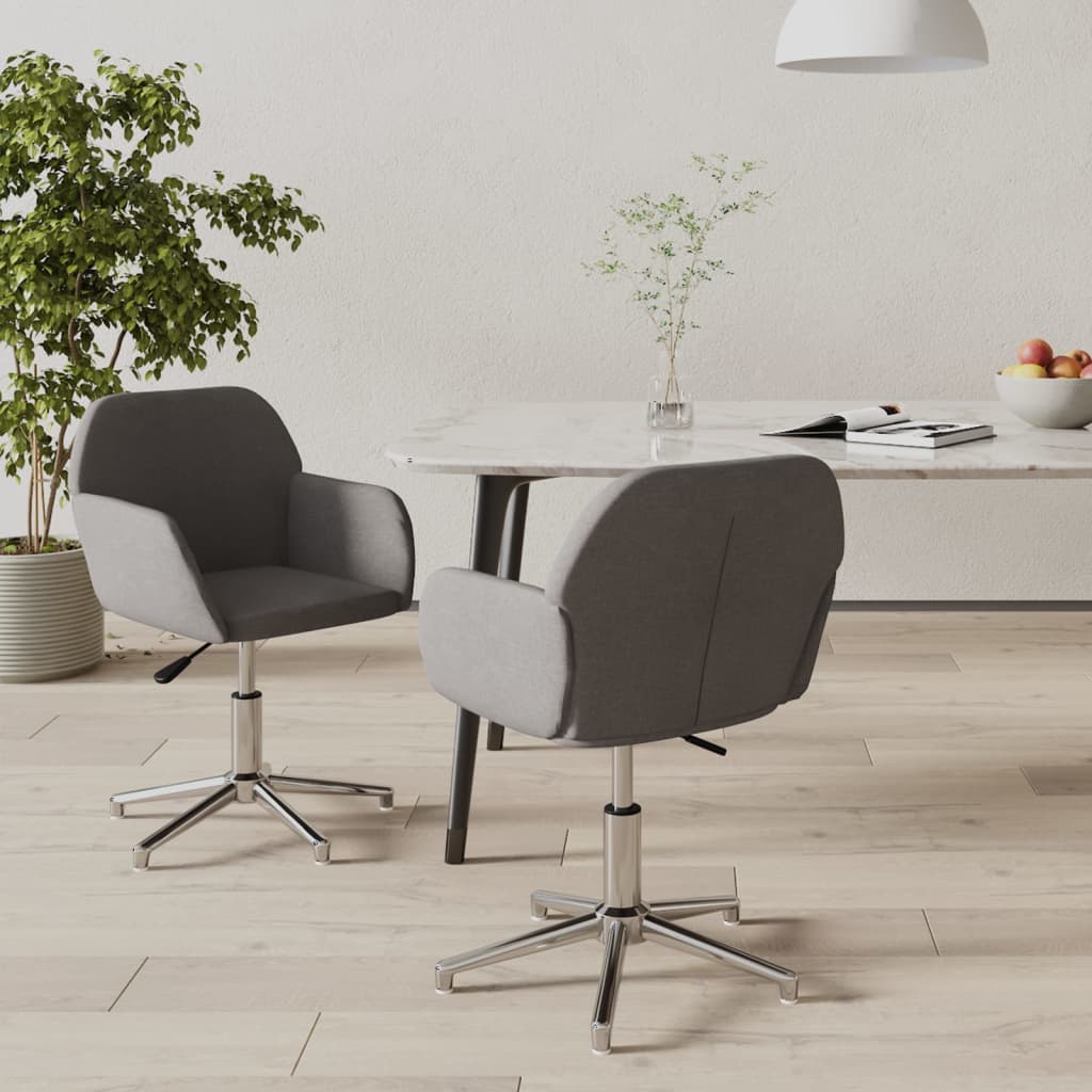 Eetkamerstoelen draaibaar 2 st stof lichtgrijs is nu te koop bij PeponiXL, paradijselijk wonen!