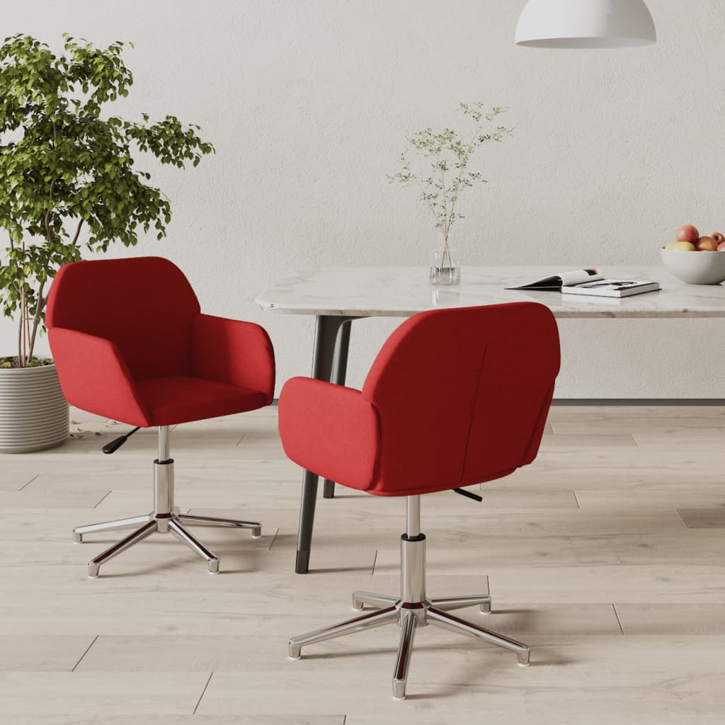 Eetkamerstoelen draaibaar 2 st stof wijnrood is nu te koop bij PeponiXL, paradijselijk wonen!