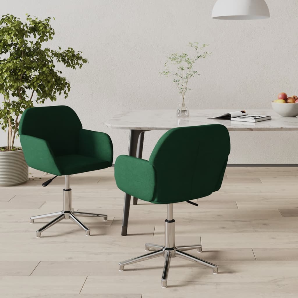 Eetkamerstoelen draaibaar 2 st stof donkergroen is nu te koop bij PeponiXL, paradijselijk wonen!