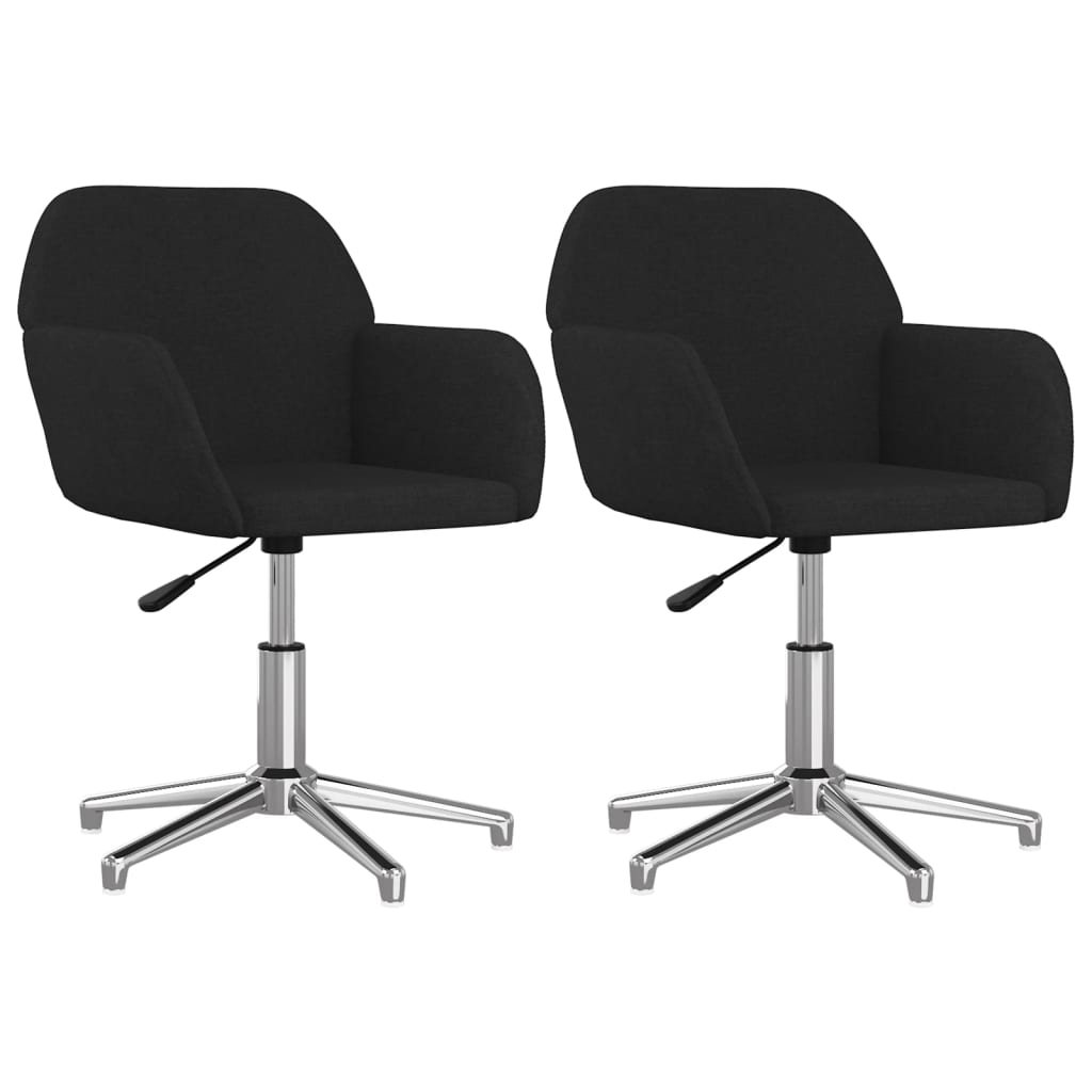 Eetkamerstoelen draaibaar 2 st stof zwart is nu te koop bij PeponiXL, paradijselijk wonen!