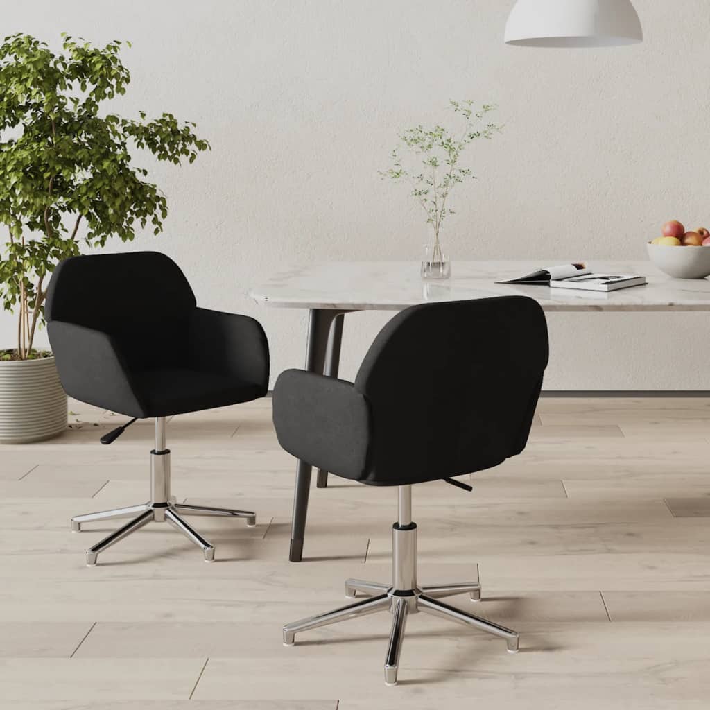 Eetkamerstoelen draaibaar 2 st stof zwart is nu te koop bij PeponiXL, paradijselijk wonen!