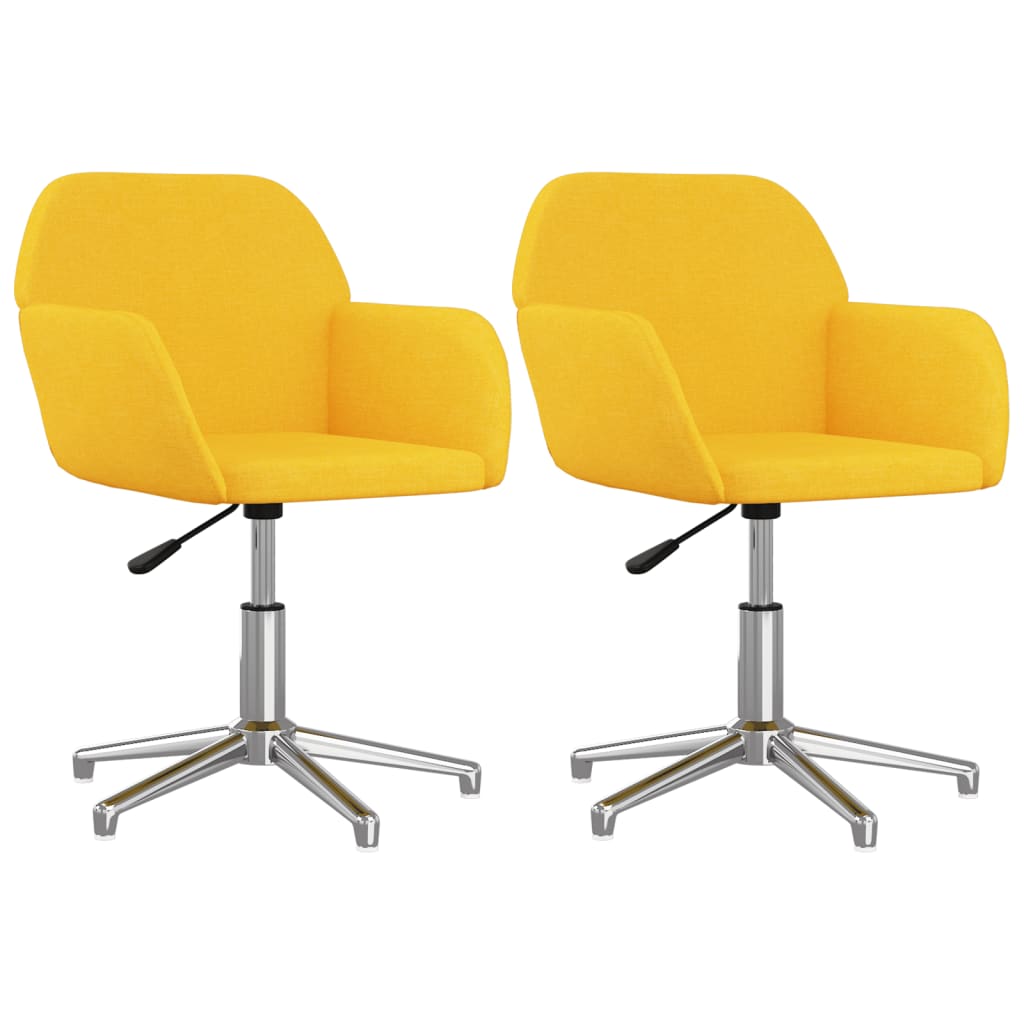 Eetkamerstoelen 2 st draaibaar stof mosterdgeel is nu te koop bij PeponiXL, paradijselijk wonen!