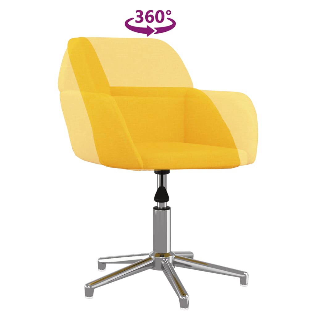 Eetkamerstoelen 2 st draaibaar stof mosterdgeel is nu te koop bij PeponiXL, paradijselijk wonen!