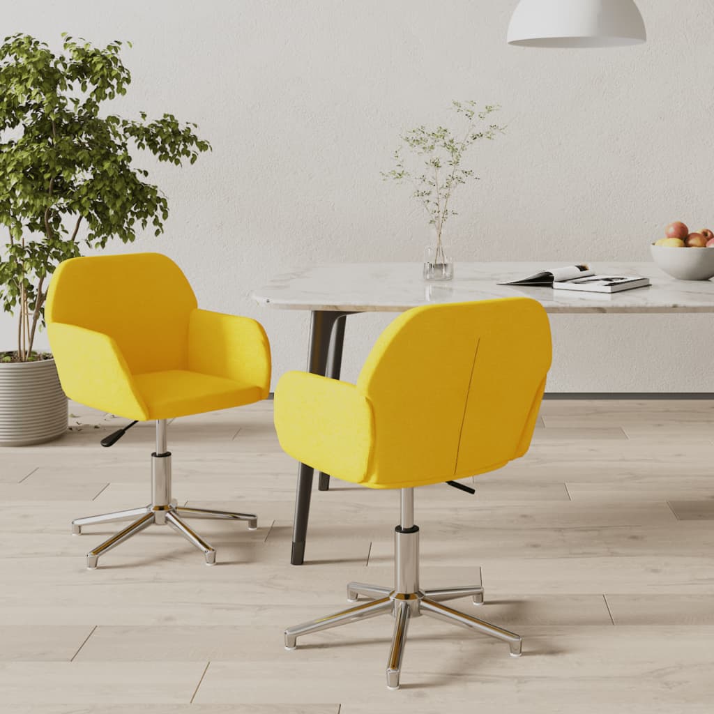 Eetkamerstoelen 2 st draaibaar stof mosterdgeel is nu te koop bij PeponiXL, paradijselijk wonen!