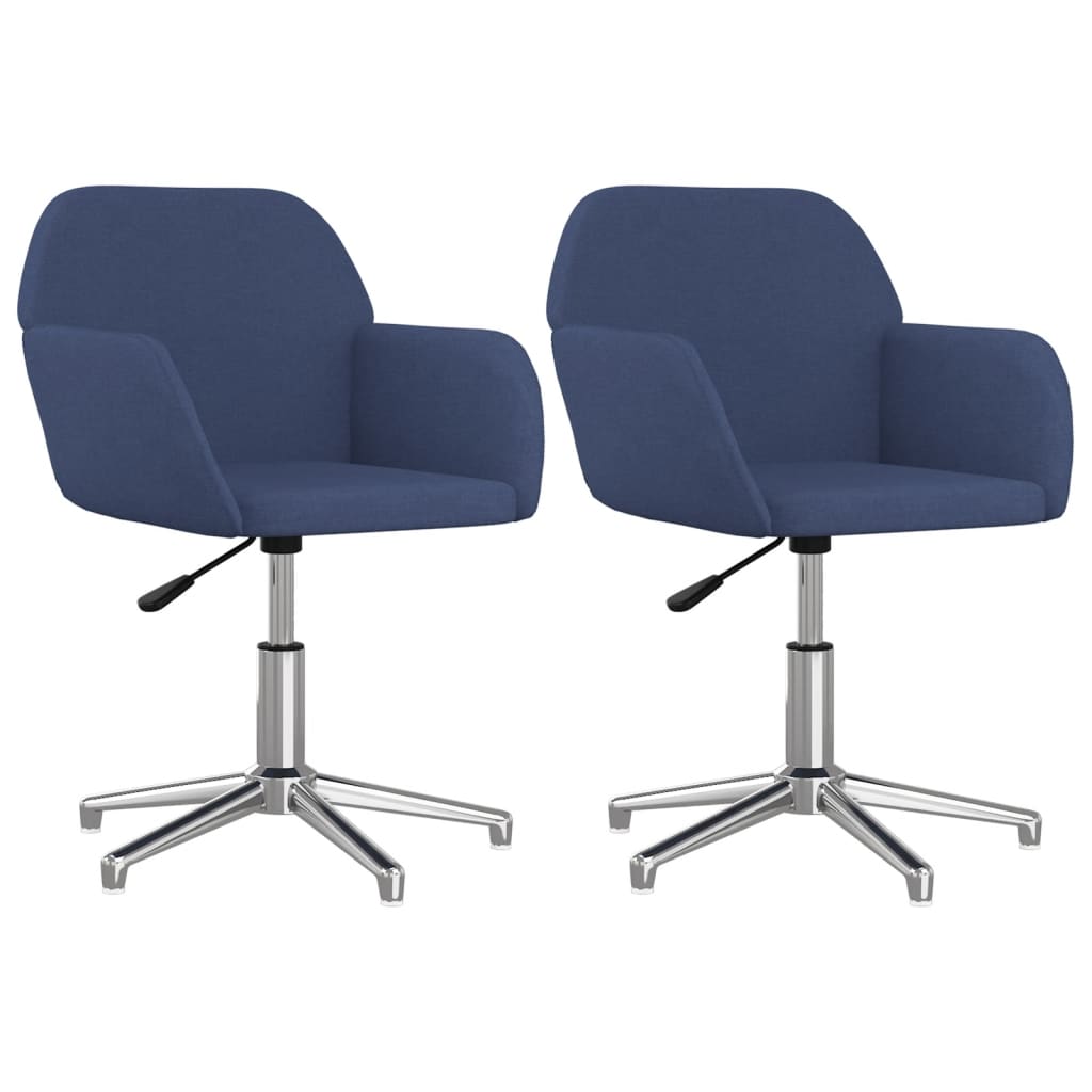 Eetkamerstoelen 2 st draaibaar stof blauw is nu te koop bij PeponiXL, paradijselijk wonen!