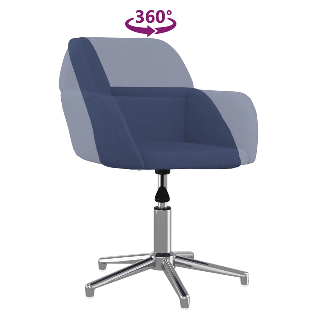 Eetkamerstoelen 2 st draaibaar stof blauw is nu te koop bij PeponiXL, paradijselijk wonen!