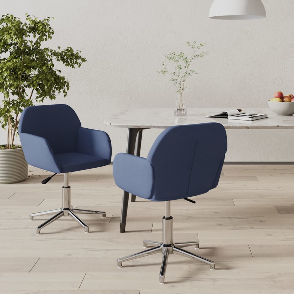 Eetkamerstoelen 2 st draaibaar stof blauw is nu te koop bij PeponiXL, paradijselijk wonen!