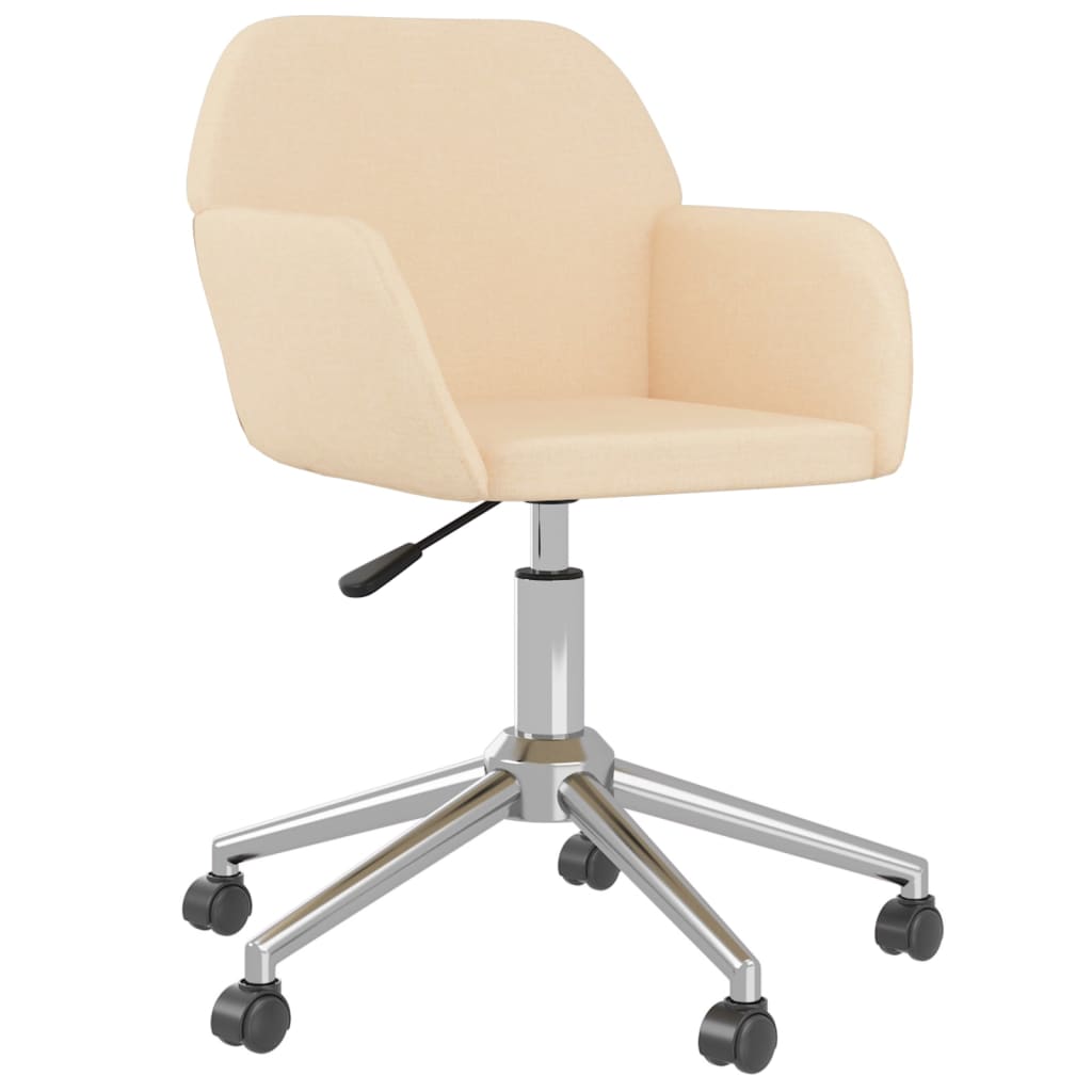 Eetkamerstoelen 2 st draaibaar stof crèmekleurig is nu te koop bij PeponiXL, paradijselijk wonen!