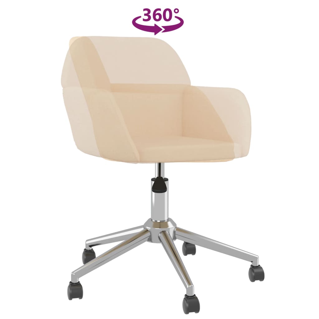 Eetkamerstoelen 2 st draaibaar stof crèmekleurig is nu te koop bij PeponiXL, paradijselijk wonen!