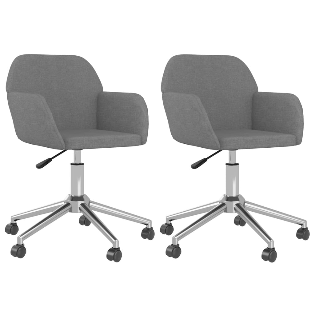 Eetkamerstoelen draaibaar 2 st stof lichtgrijs is nu te koop bij PeponiXL, paradijselijk wonen!