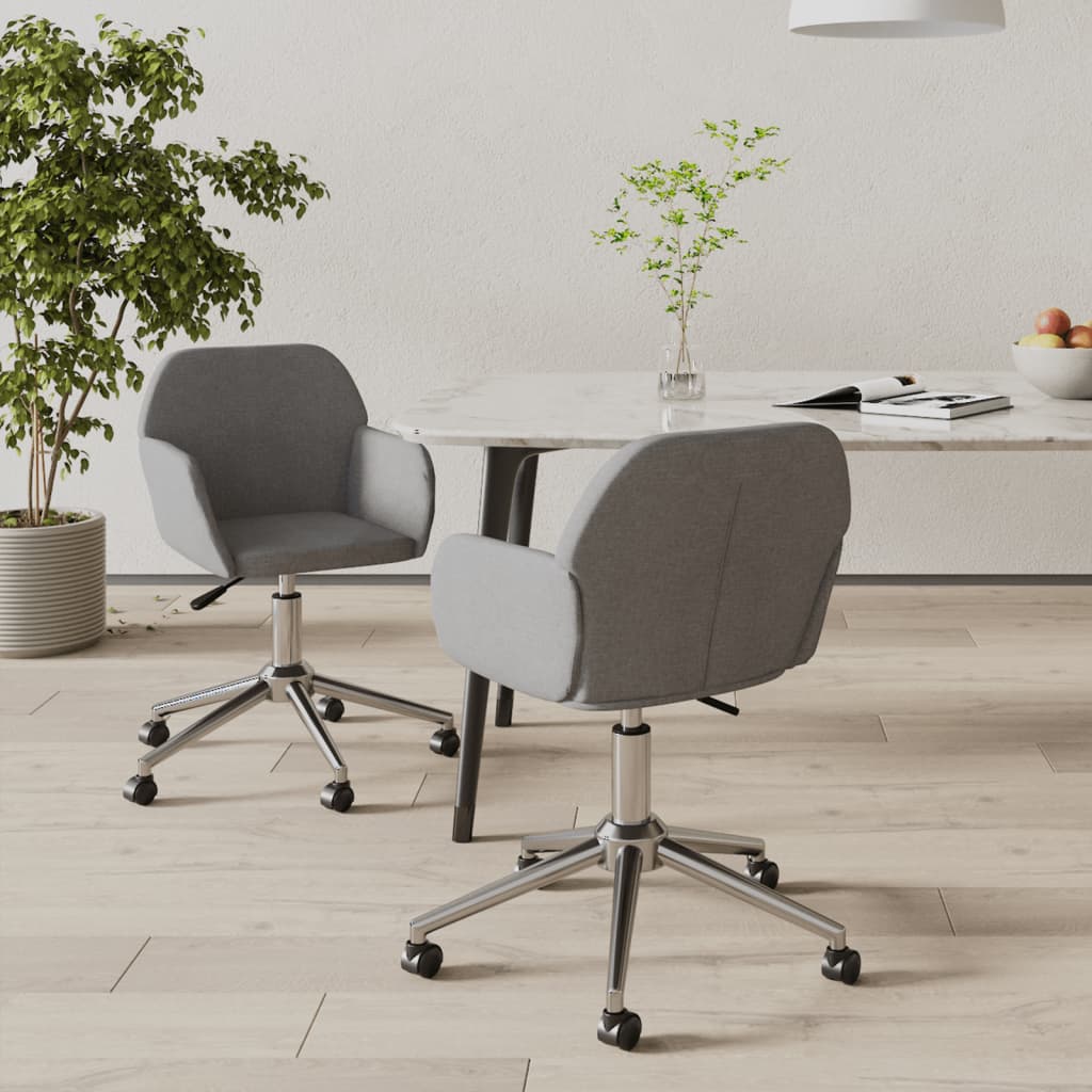 Eetkamerstoelen draaibaar 2 st stof lichtgrijs is nu te koop bij PeponiXL, paradijselijk wonen!