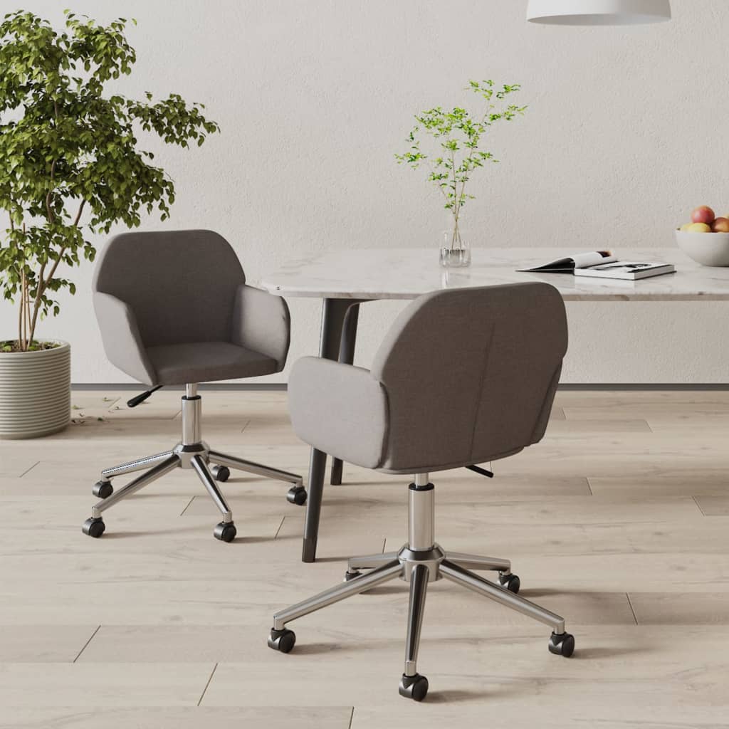 Eetkamerstoelen draaibaar 2 st stof donkergrijs is nu te koop bij PeponiXL, paradijselijk wonen!