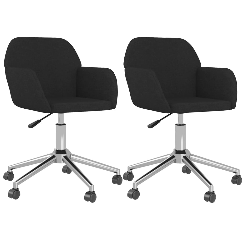 Eetkamerstoelen draaibaar 2 st stof zwart is nu te koop bij PeponiXL, paradijselijk wonen!