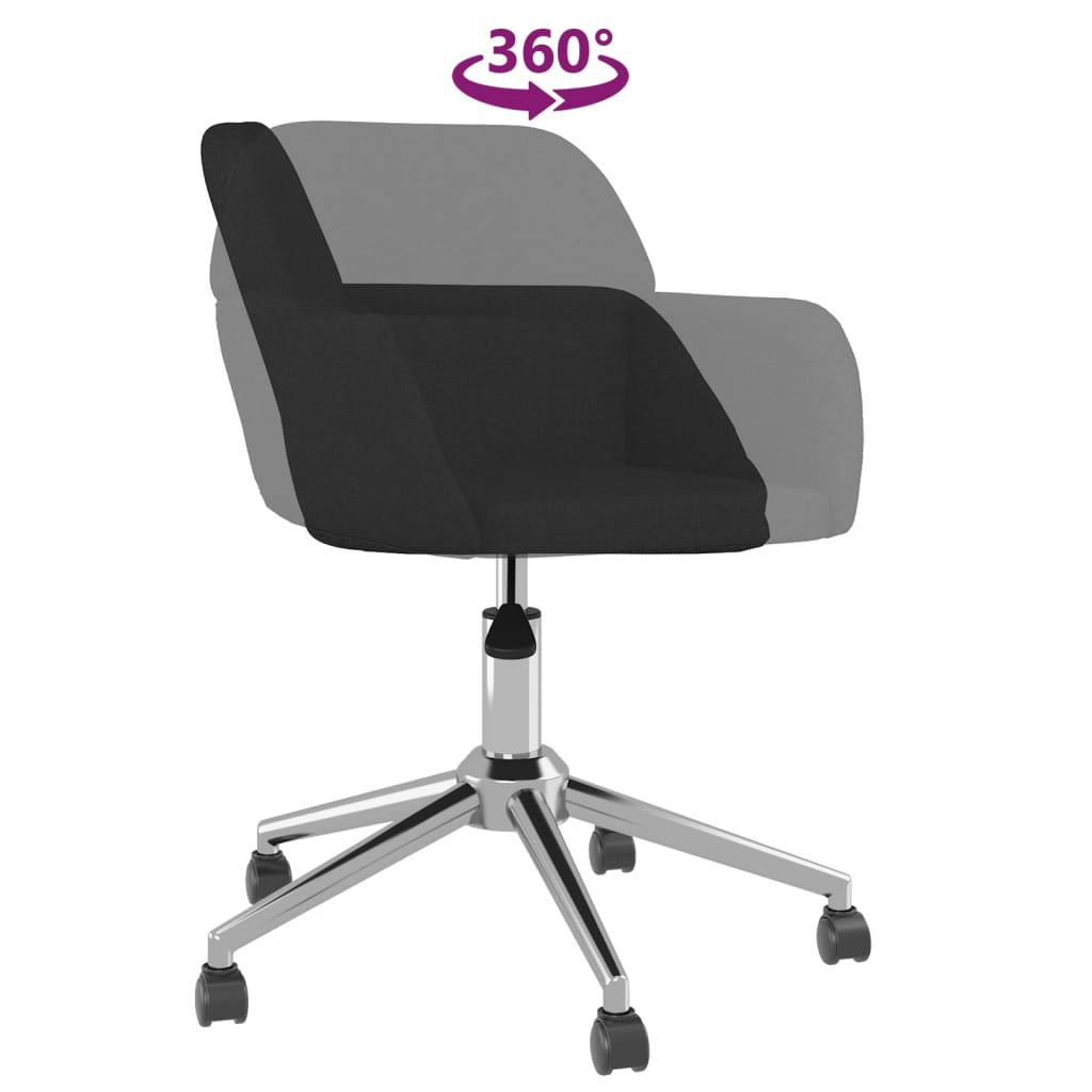 Eetkamerstoelen draaibaar 2 st stof zwart is nu te koop bij PeponiXL, paradijselijk wonen!