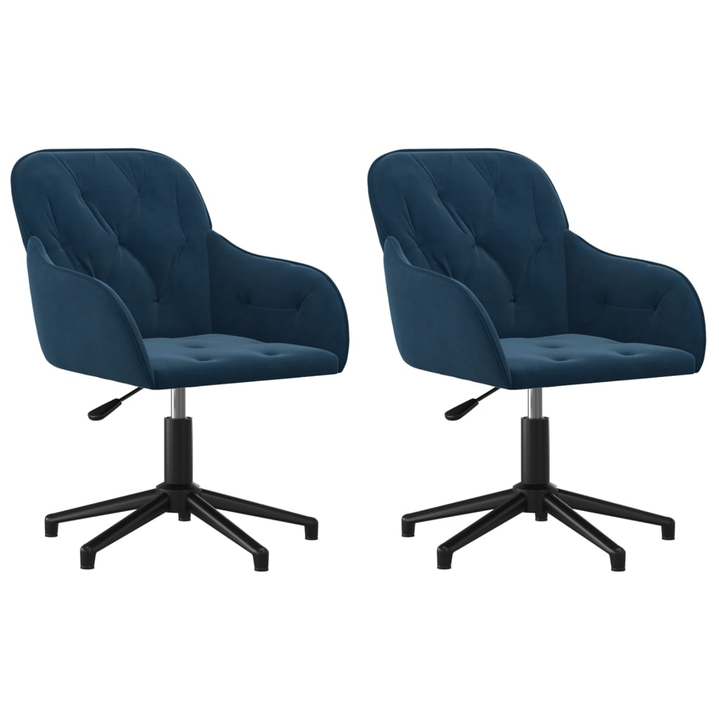 Eetkamerstoelen draaibaar 2 st fluweel blauw is nu te koop bij PeponiXL, paradijselijk wonen!
