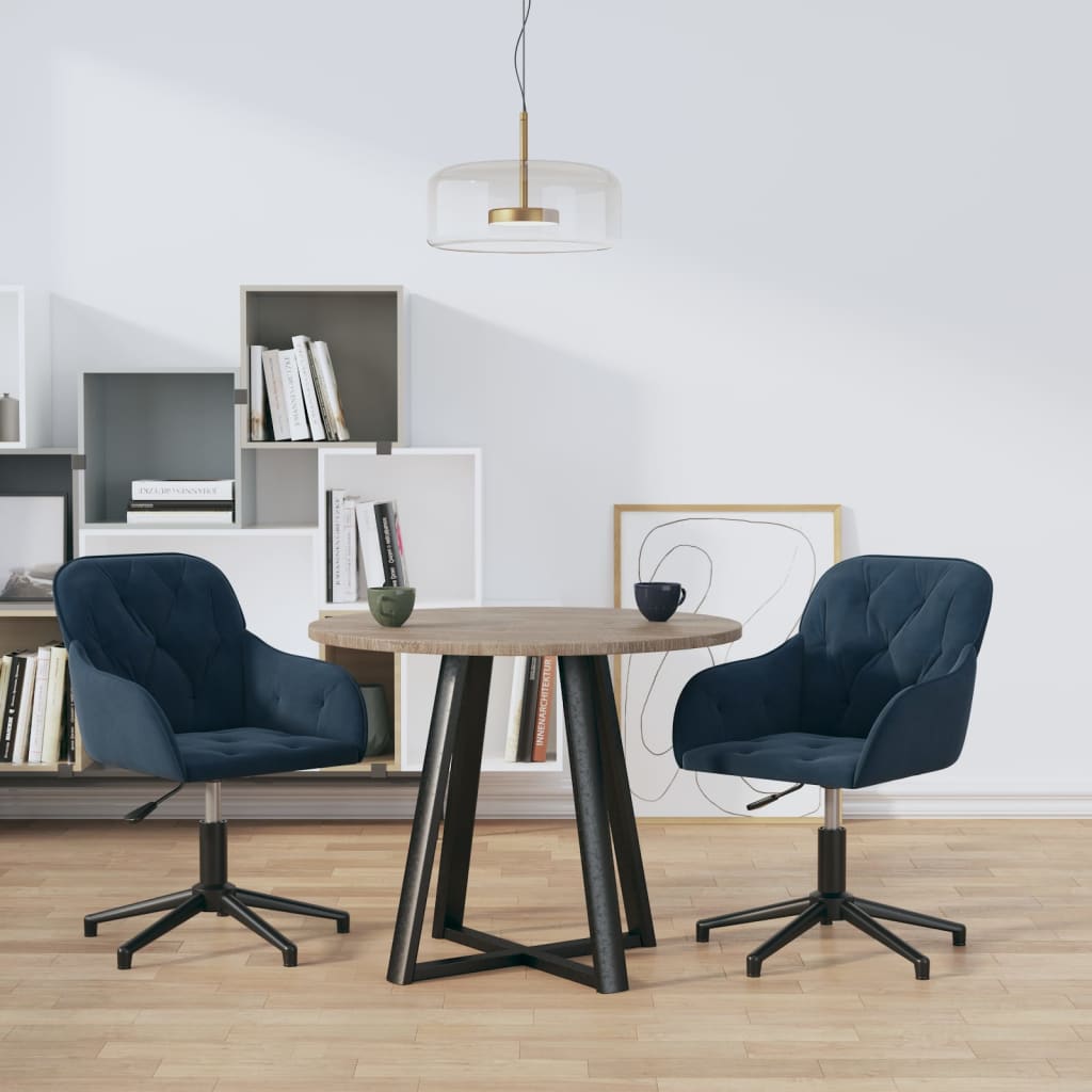 Eetkamerstoelen draaibaar 2 st fluweel blauw is nu te koop bij PeponiXL, paradijselijk wonen!