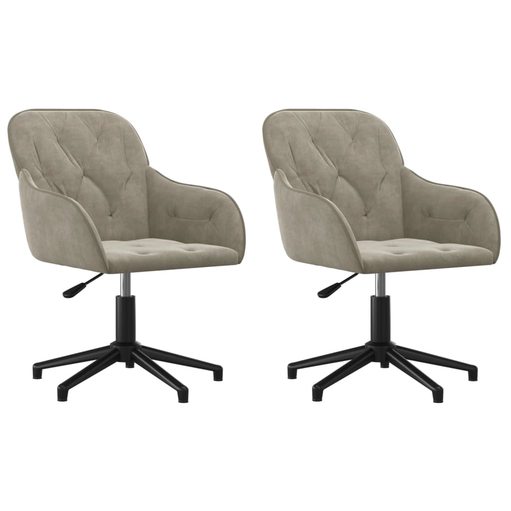 Eetkamerstoelen draaibaar 2 st fluweel lichtgrijs is nu te koop bij PeponiXL, paradijselijk wonen!