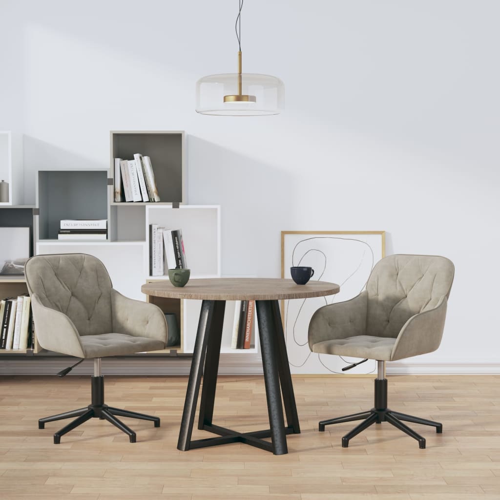 Eetkamerstoelen draaibaar 2 st fluweel lichtgrijs is nu te koop bij PeponiXL, paradijselijk wonen!