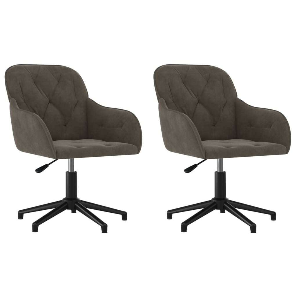 Eetkamerstoelen draaibaar 2 st fluweel donkergrijs is nu te koop bij PeponiXL, paradijselijk wonen!