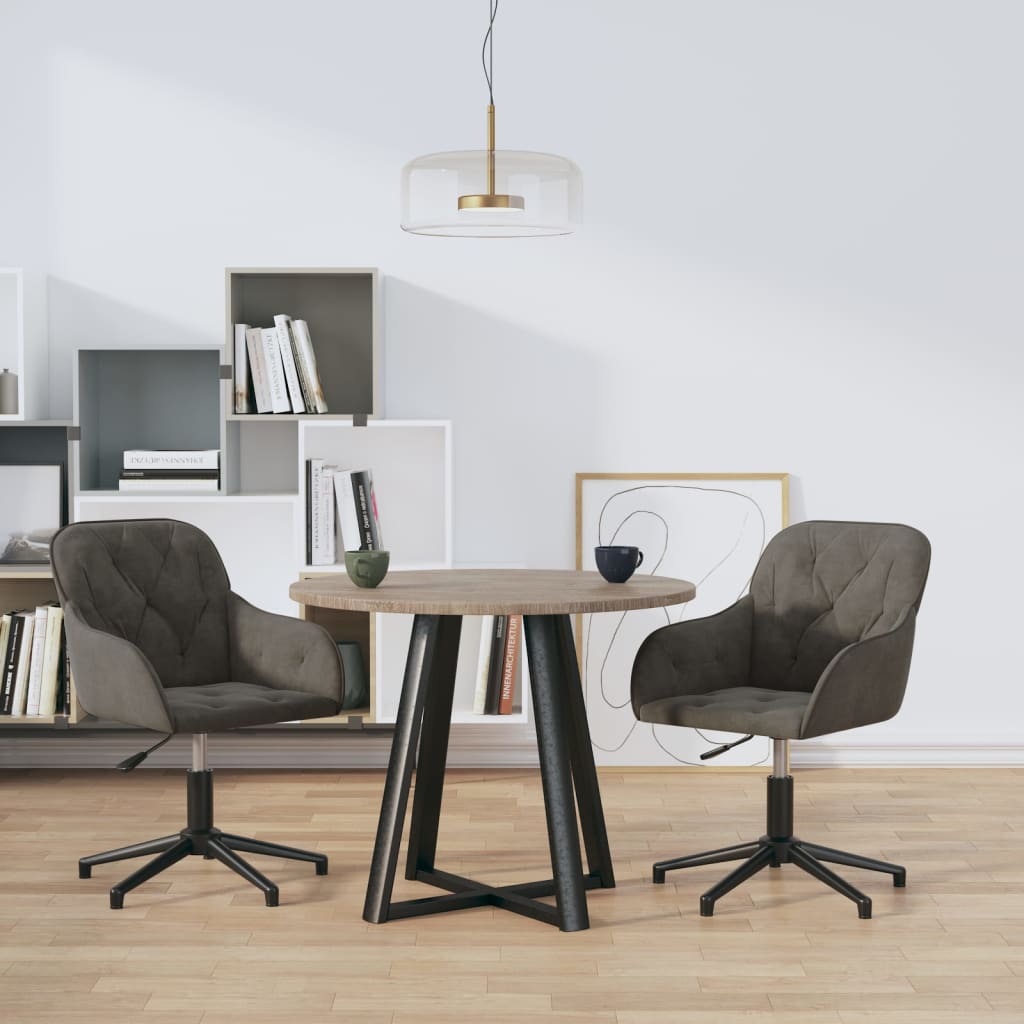 Eetkamerstoelen draaibaar 2 st fluweel donkergrijs is nu te koop bij PeponiXL, paradijselijk wonen!