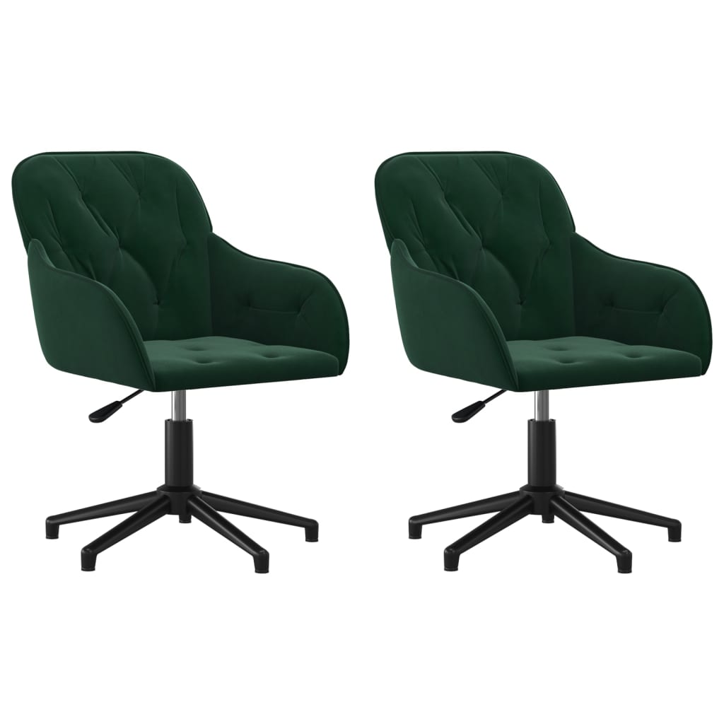 Eetkamerstoelen draaibaar 2 st fluweel donkergroen is nu te koop bij PeponiXL, paradijselijk wonen!
