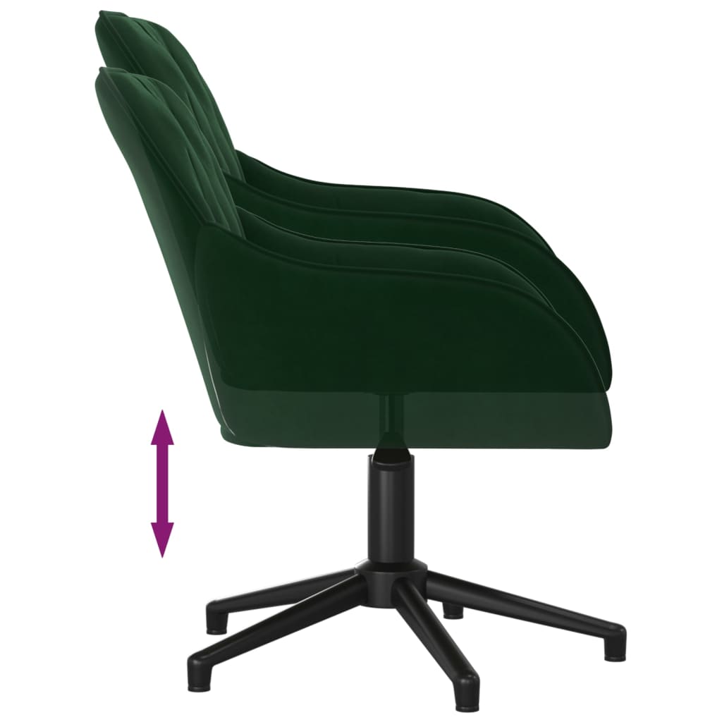 Eetkamerstoelen draaibaar 2 st fluweel donkergroen is nu te koop bij PeponiXL, paradijselijk wonen!