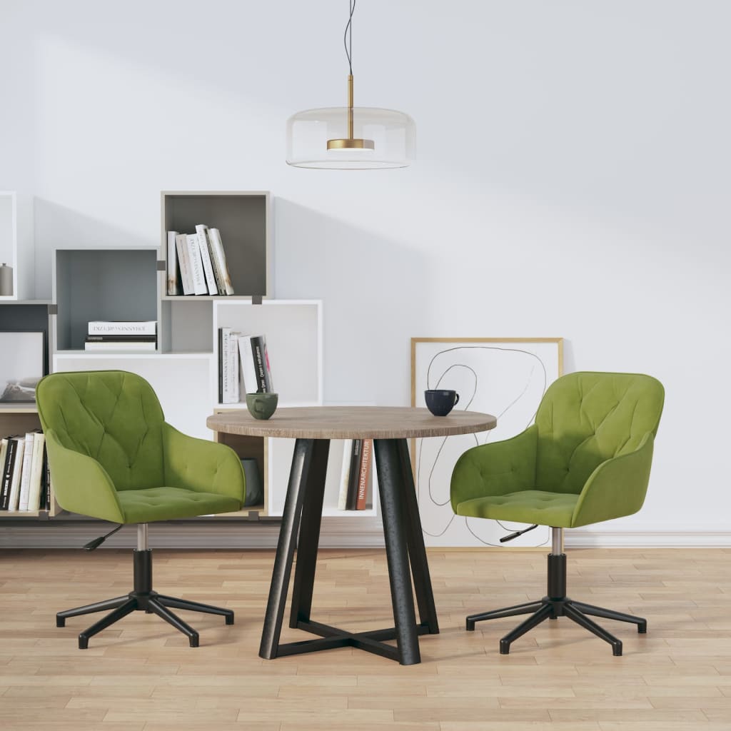 Eetkamerstoelen draaibaar 2 st fluweel lichtgroen is nu te koop bij PeponiXL, paradijselijk wonen!