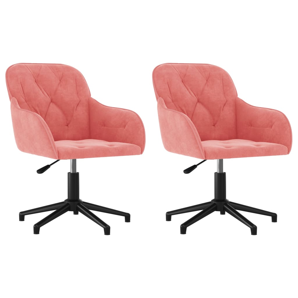 Eetkamerstoelen draaibaar 2 st fluweel roze is nu te koop bij PeponiXL, paradijselijk wonen!