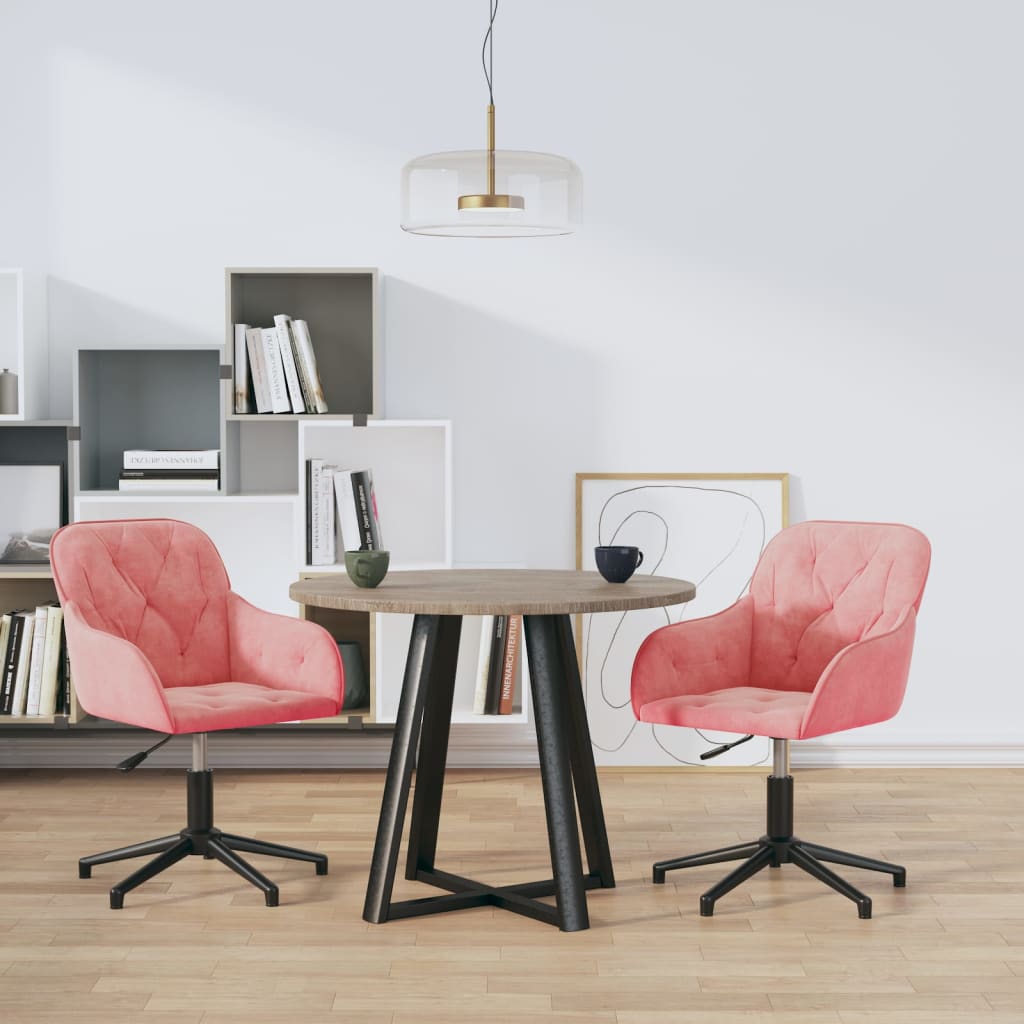 Eetkamerstoelen draaibaar 2 st fluweel roze is nu te koop bij PeponiXL, paradijselijk wonen!